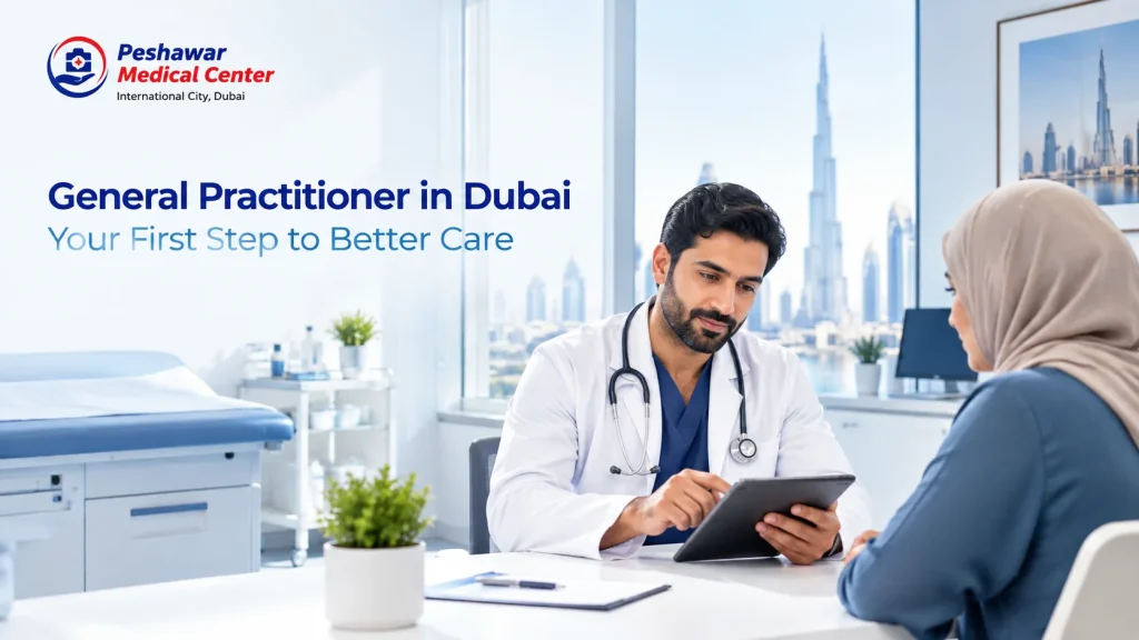 General practitioner discussing preventive healthcare with a patient in Dubai