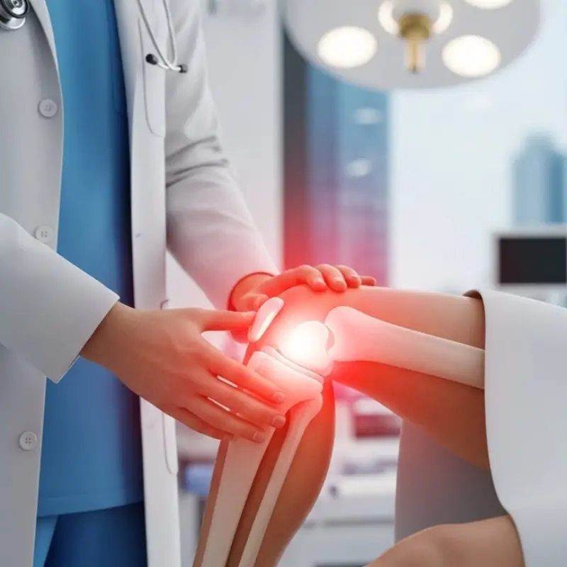 Physiotherapist demonstrating knee pain treatment at home exercises for faster recovery