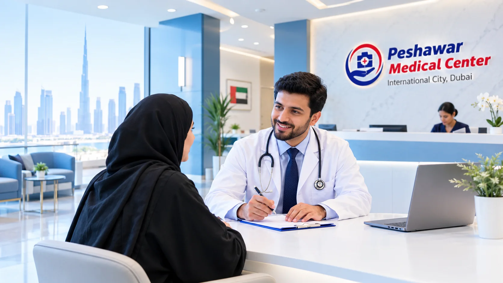Healthcare services in Dubai including consultation lab testing ECG and physiotherapy